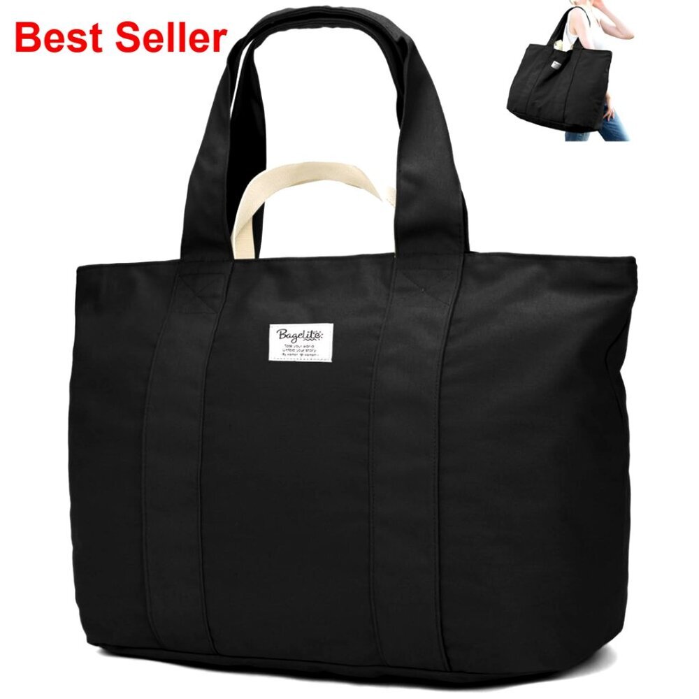 50L Oversized Cotton Travel Tote Bag - Tear-Resistant Weekender Beach Bag